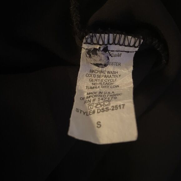 VERONICA M Mini Dress Sheer Plaid High Neck Smocked Bell Sleeves Womens S Black - Picture 11 of 11